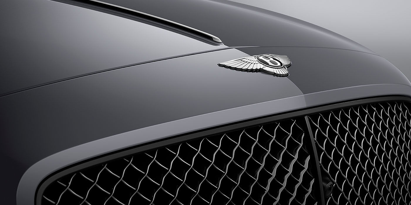 Bentley Jinan Bentley Flying Spur S Cambrian Grey colour, featuring Bentley insignia and assertive matrix front grillle